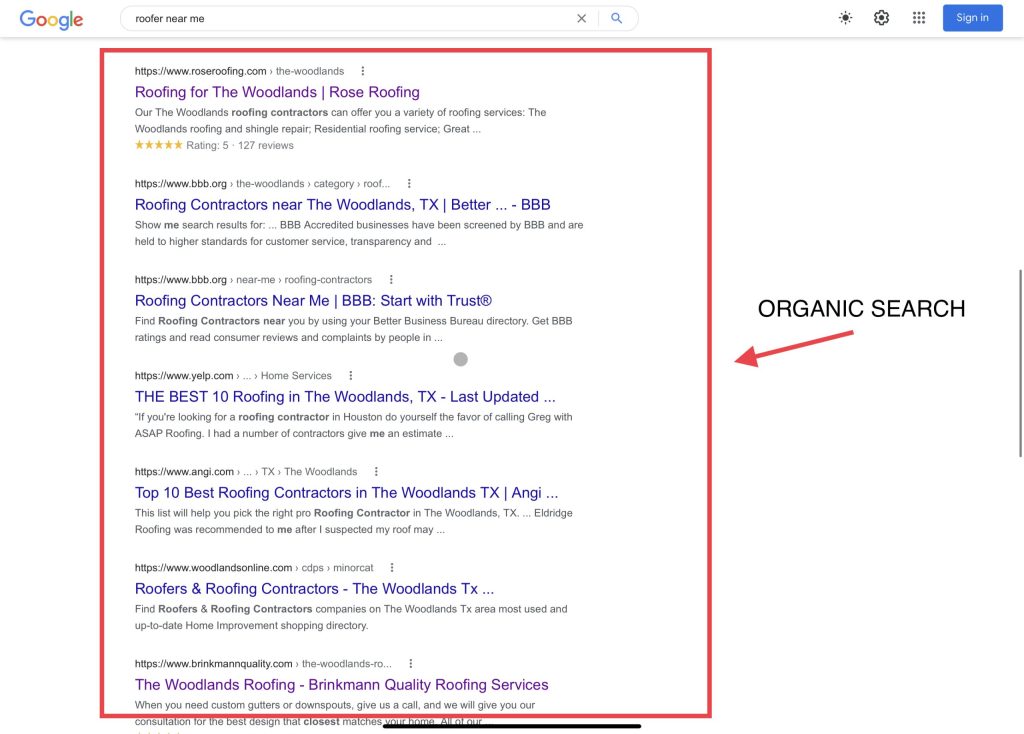 how to hire a roofer organic search