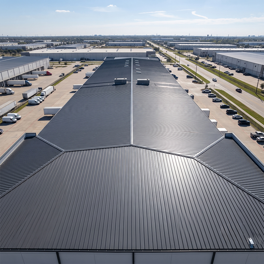 Standing-seam metal deck