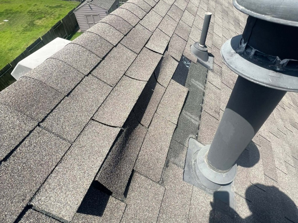 Wind Damage Missing Shingles The Woodlands TX